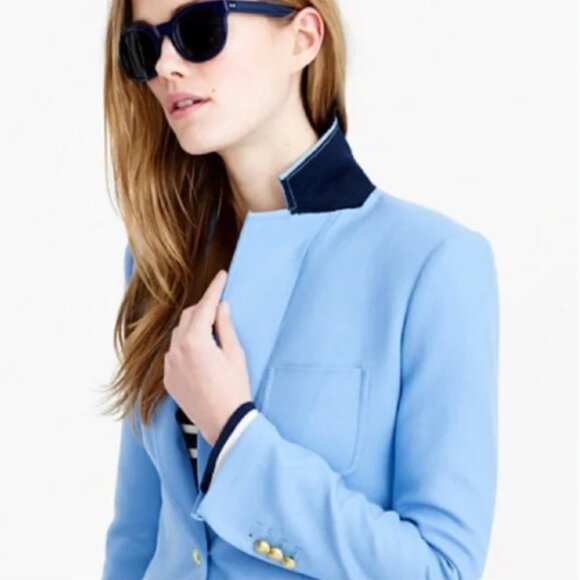 J. Crew 1035 Rhodes Italian Wool Baby Light Blue Blazer Jacket Size 10T - Picture 5 of 14